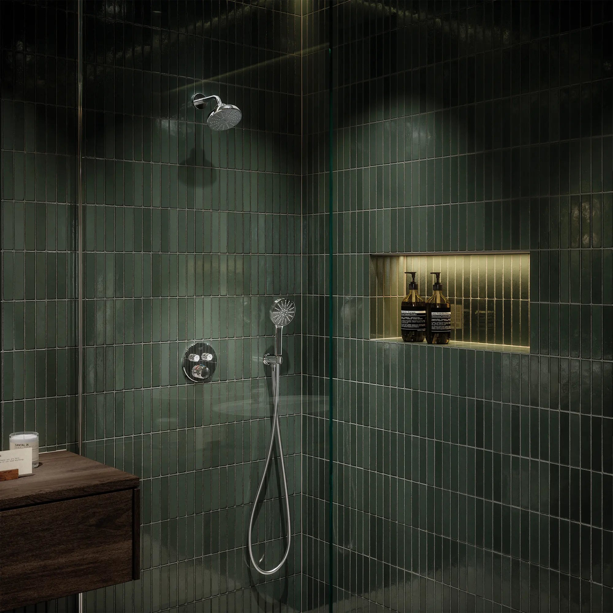 Tempesta 140 with AquaBooster Round Single Spray Shower Head // GROHE STARLIGHT CHROME // 280799_Aqua_Booster_EnvironmentCloseUp_111727000_0002_January2026_0_CDNwebp.webp