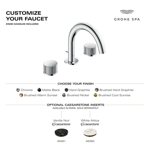 Atrio Private Collection 8-inch Widespread 2-Handle S-Size Bathroom Faucet, 1.2 GPM (4.5 L/min) - Brushed Hard Graphite
