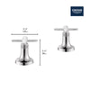 [1062540000] Listra Cross Handles for Deck Mount Tub Filler (Pair) - GROHE StarLight Chrome