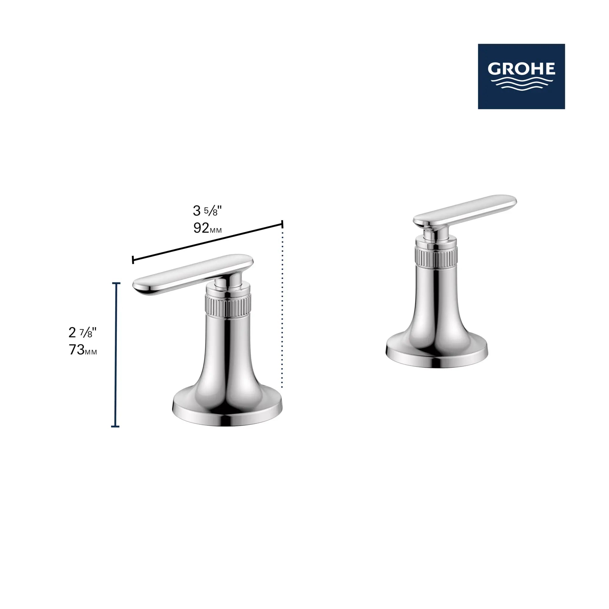 Listra Lever Handles for Bathroom Sink Faucet (Pair) // GROHE STARLIGHT CHROME // 281296_Listra_Infographic_106257_0001_FEB2026_1_CDNwebp.webp