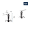 [106270A000] Listra Lever Handles for Deck Mount Tub Filler (Pair) - Hard Graphite