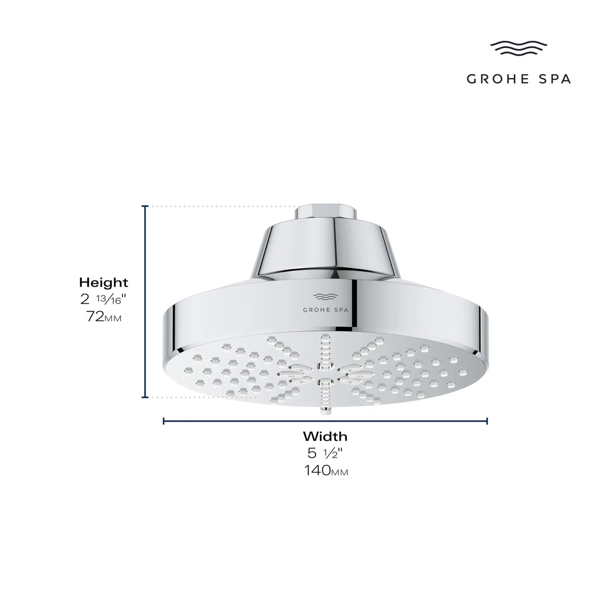Rainshower Aqua 140 Multi Spray 5 1/2" Shower Head with AquaBooster 1.75 GPM (6.6 L/min) // MATTE BLACK // 281418_AquaBooster_Infographic_111611_111659_0001_JAN2026_0_CDNwebp.webp