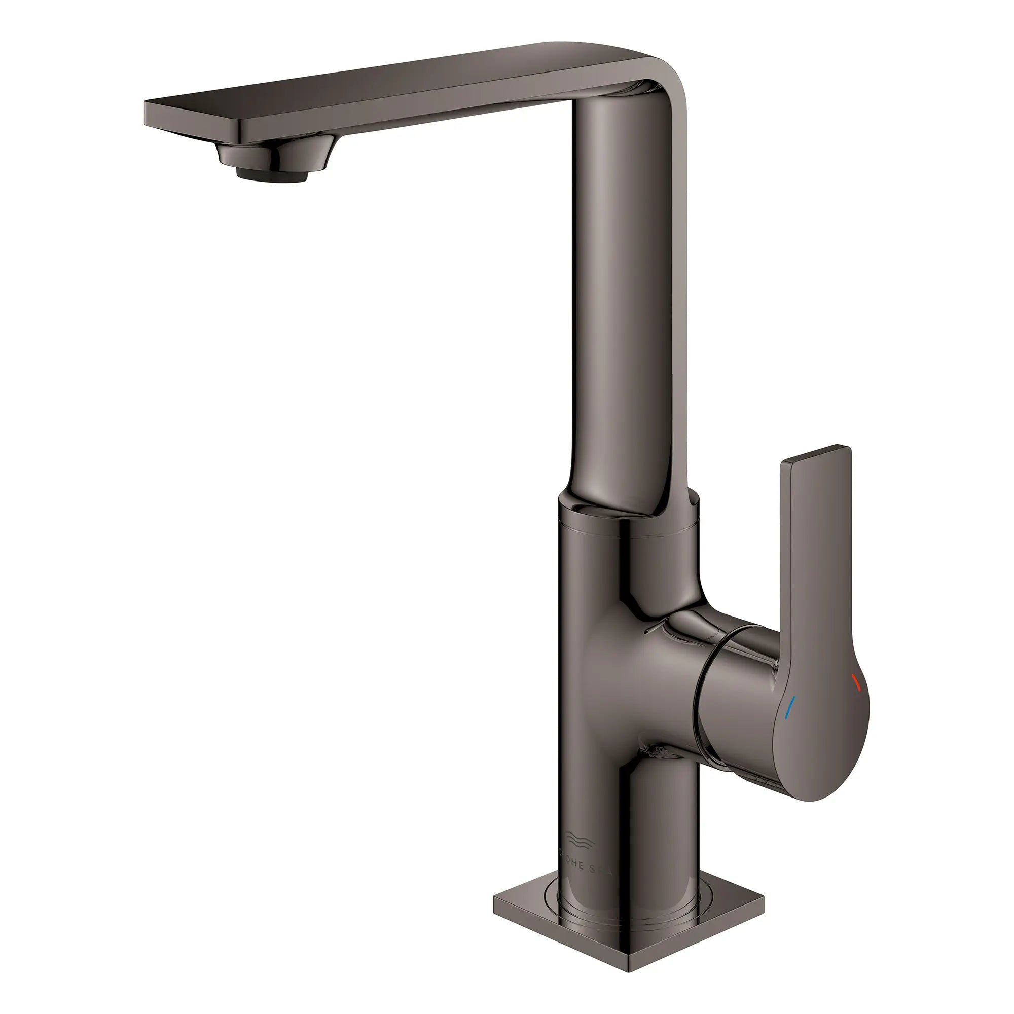 Allure Single-Hole Single-Handle L-Size Bathroom Faucet, 1.2 GPM (4.5 L/min) // HARD GRAPHITE // 281536_Allure_SiloLeft_23858A01_0001_Feb2026_0_CDNwebp.webp