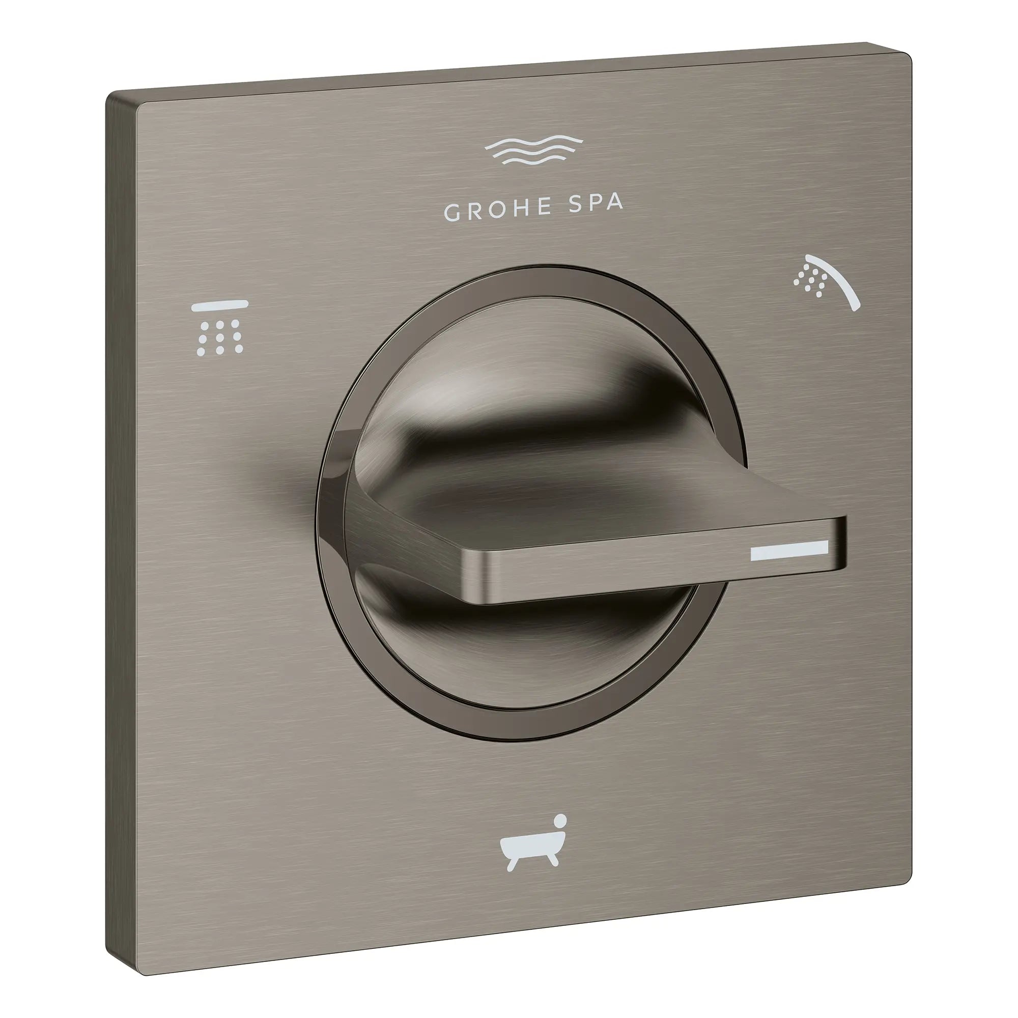 Allure 3-Way Diverter Valve Trim // BRUSHED HARD GRAPHITE // 281607_Allure_SiloRight_19591AL1_0001_Feb2026_0_CDNwebp.webp