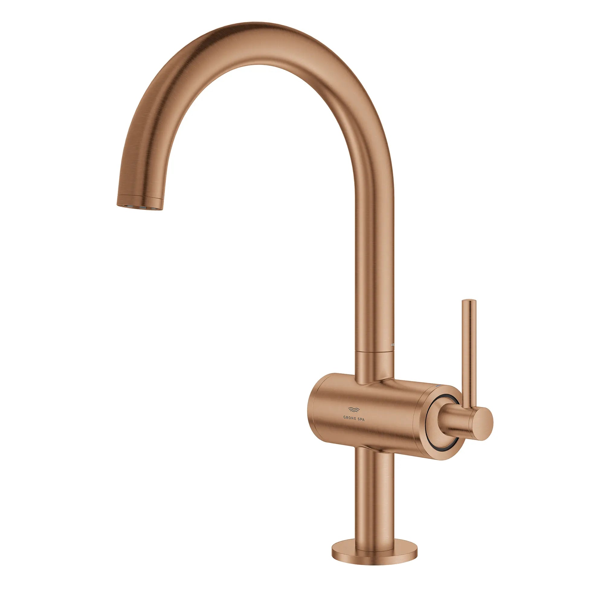 Atrio Single Hole Single-Handle L-Size Bathroom Faucet, 1.2 GPM (4.5 L/min) // BRUSHED WARM SUNSET // 281612_Atrio_SiloLeft_24350DL0_0001_Feb2026_0_CDNwebp.webp