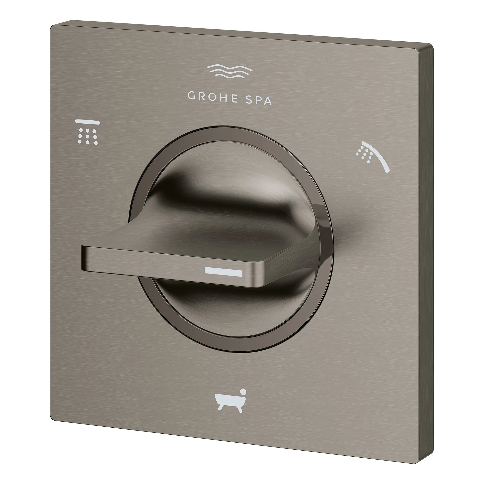 Allure 3-Way Diverter Valve Trim // BRUSHED HARD GRAPHITE // 281619_Allure_SiloLeft_19591AL1_0001_Feb2026_0_CDNwebp.webp