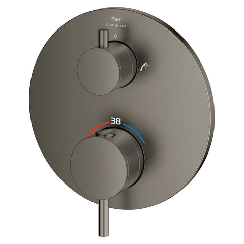 Dual Function 2-Handle Thermostatic Valve Trim - Brushed Hard Graphite