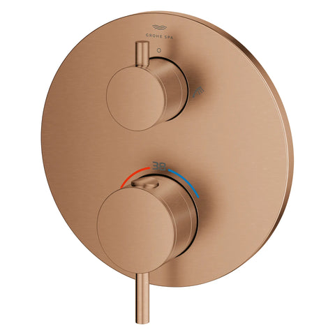 Dual Function 2-Handle Thermostatic Valve Trim - Brushed Warm Sunset