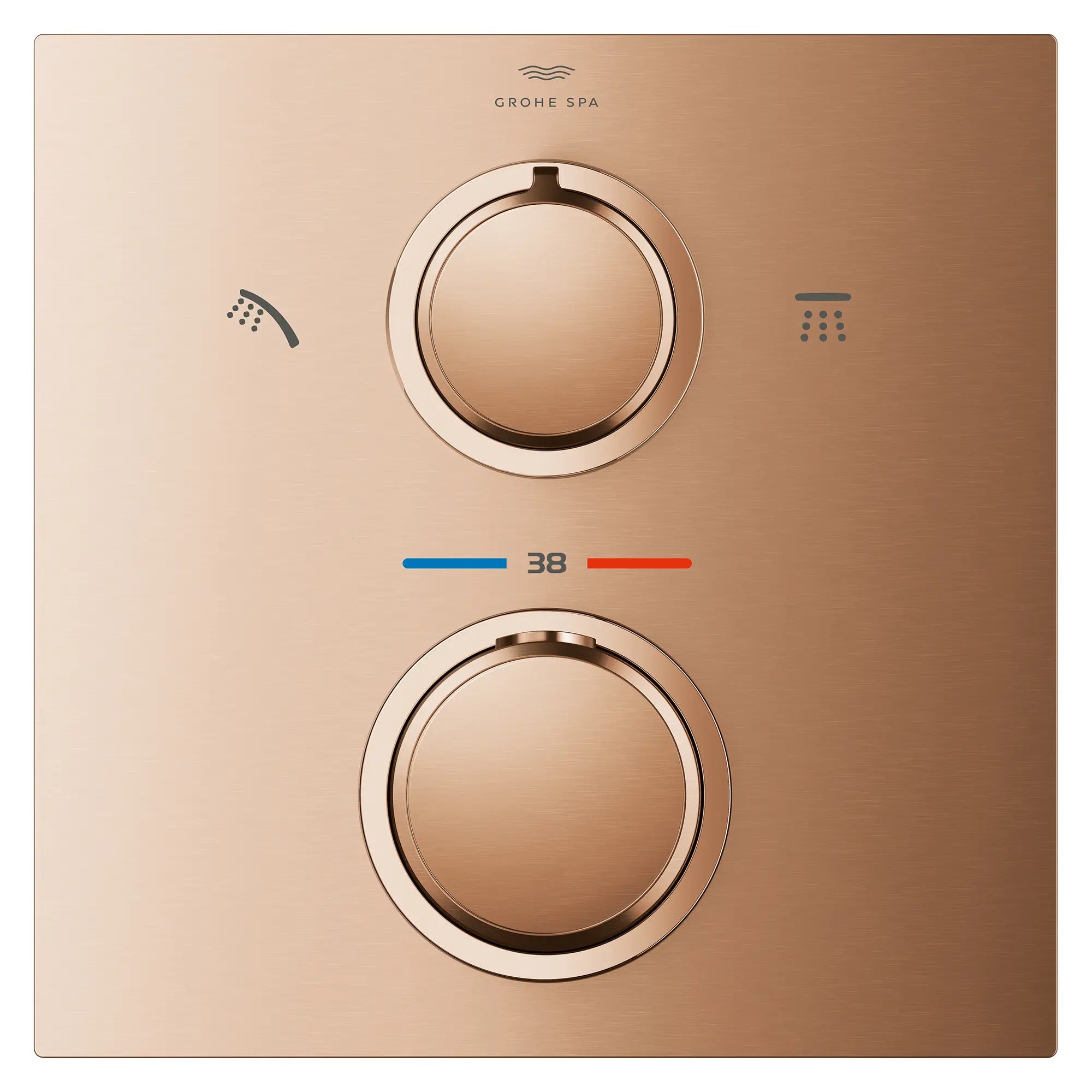 Allure Dual Function 2-Handle Thermostatic Valve Trim // BRUSHED WARM SUNSET // 282202_Allure_SiloFront_29178DL1_0001_March2026_0_CDNwebp.webp