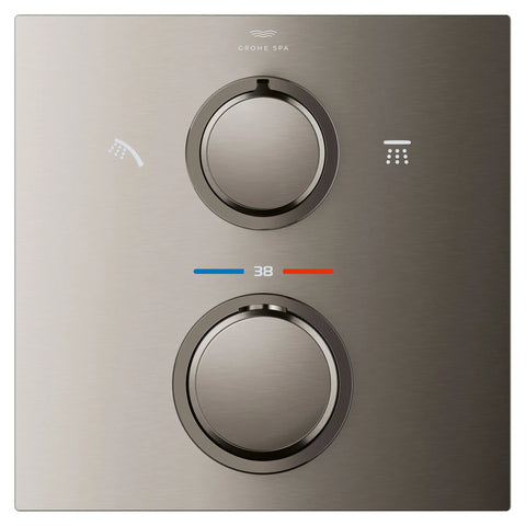 Allure Dual Function 2-Handle Thermostatic Valve Trim - Brushed Hard Graphite