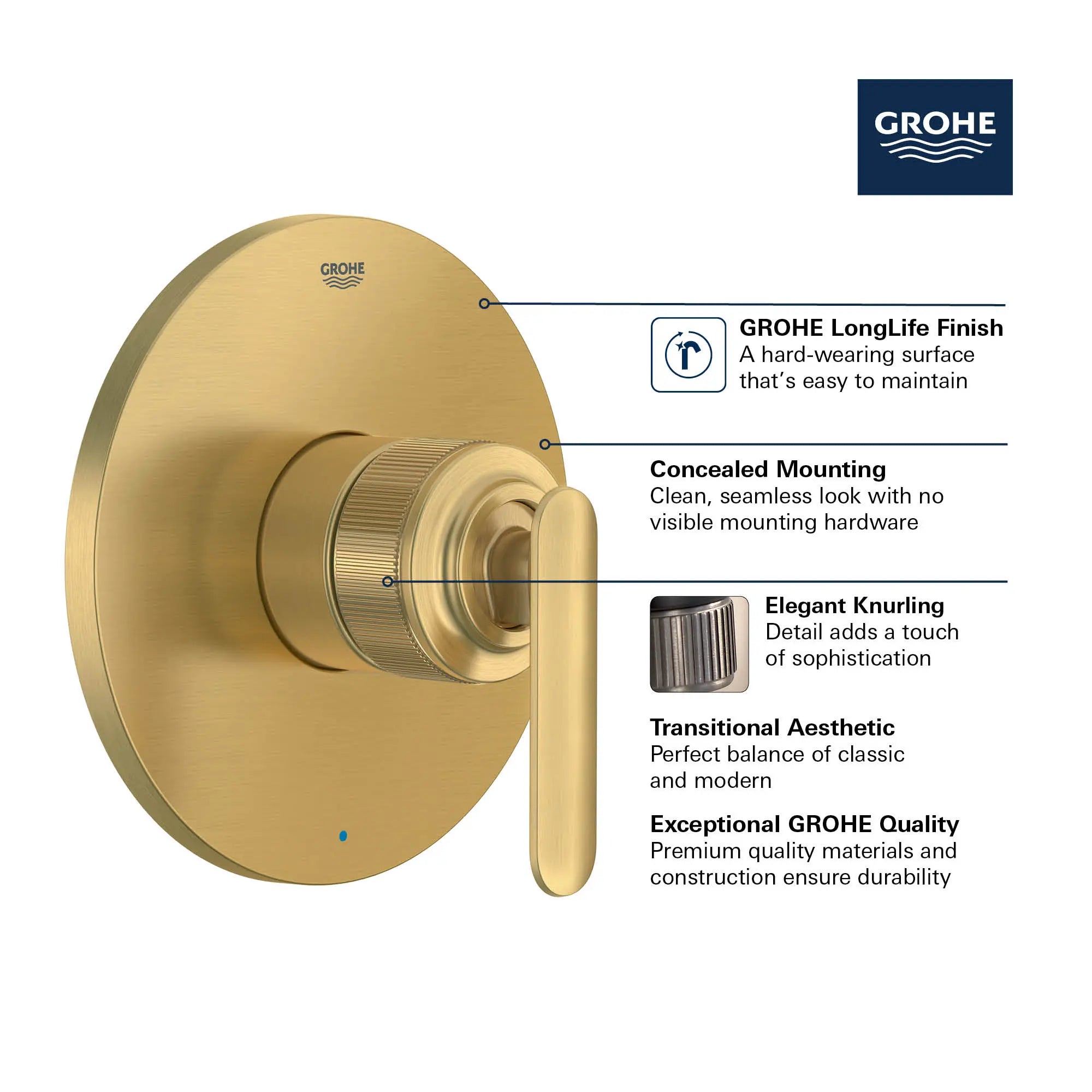 Listra Pressure Balance Valve Trim with Cartridge // GROHE STARLIGHT CHROME // 282315_Listra_Infographic_1061760_0001_MAR2026_0_CDNwebp.webp