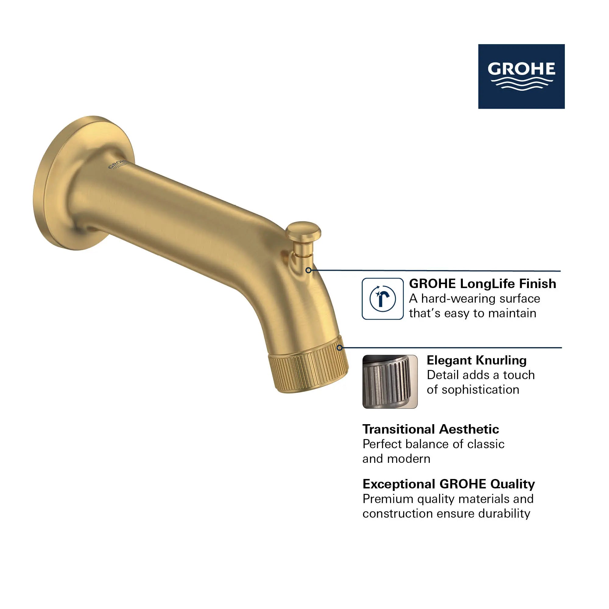 Listra Tub Spout with Diverter // BRUSHED NICKEL INFINITYFINISH // 282327_Listra_Infographic_1062060_0001_MAR2026_0_CDNwebp.webp