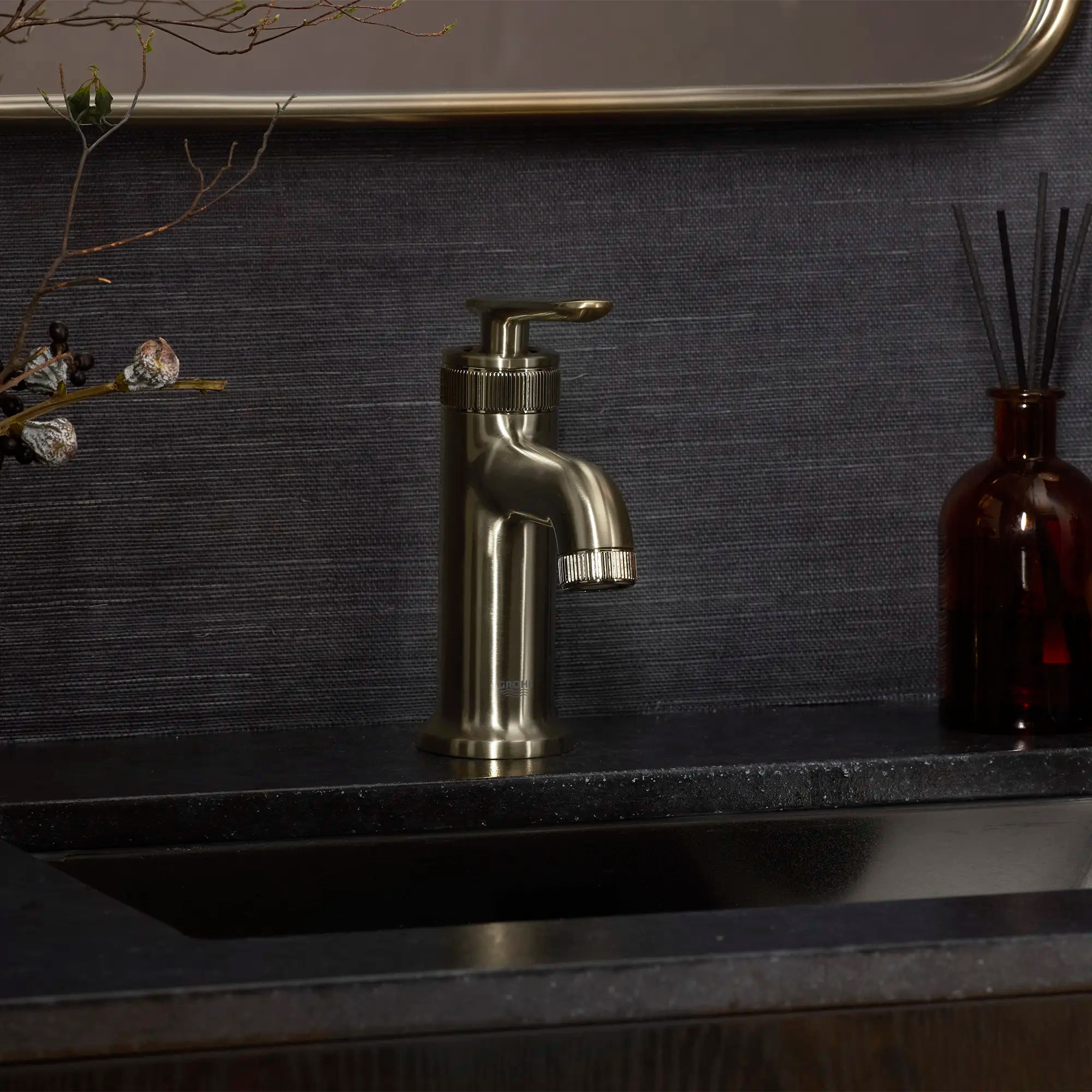 Listra Single Hole Single-Handle S-Size Bathroom Faucet, 1.2 gpm (4.5L/min) // BRUSHED NICKEL INFINITYFINISH // 282548_Listra_EnvironmentCloseUp_106215EN00_0002_JANUARY2026_1_CDNwebp.webp
