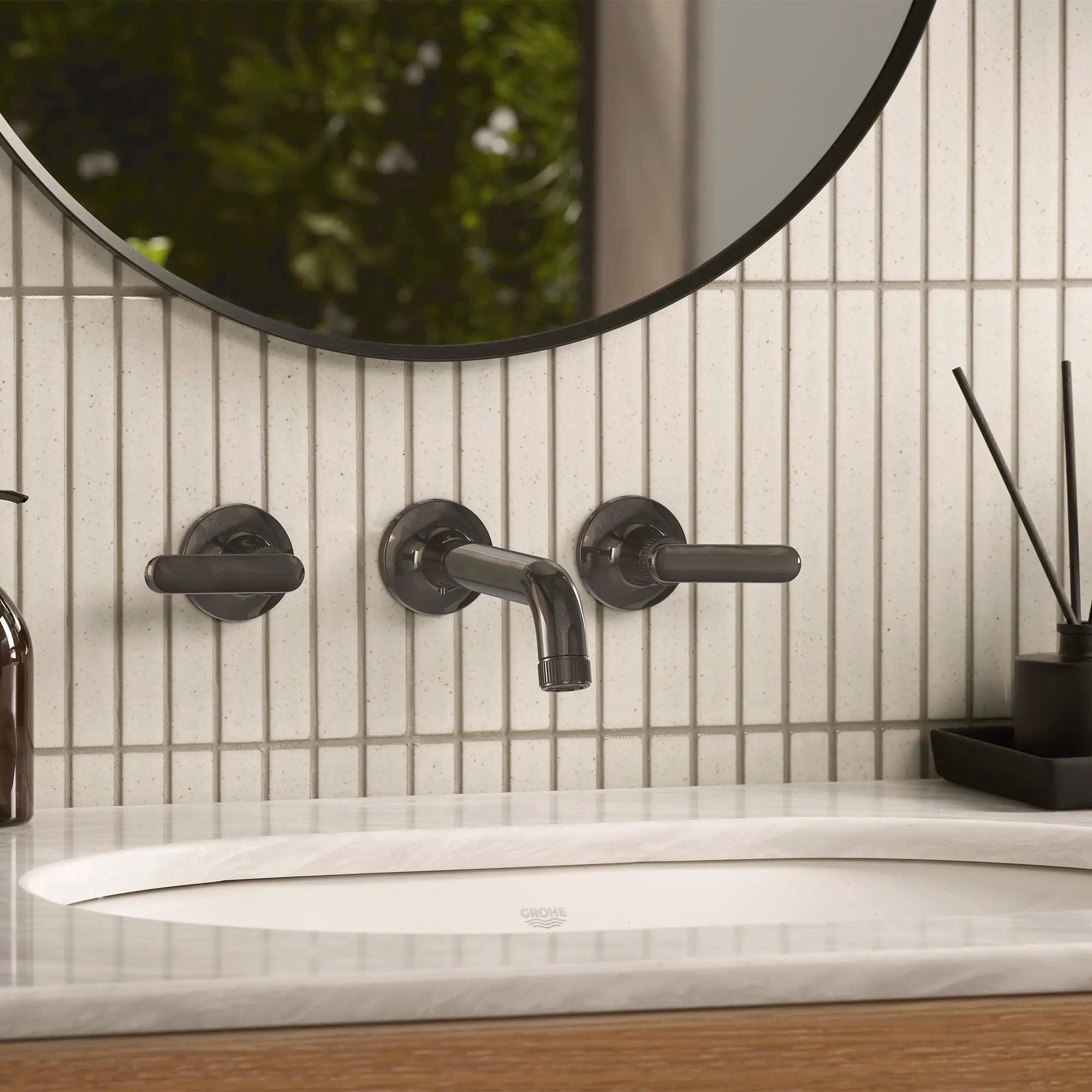 Listra Lever Handles for Bathroom Sink Faucet (Pair) // HARD GRAPHITE // 282551_Listra_EnvironmentCloseUp_106216A000_106257A000_0001_JANUARY2026_1_CDNwebp.webp