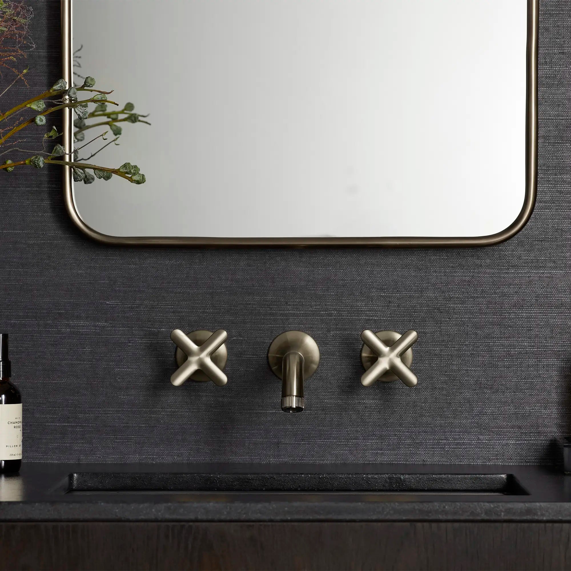 Listra Cross Handles for Bathroom Sink Faucet (Pair) // BRUSHED NICKEL INFINITYFINISH // 282553_Listra_EnvironmentCloseUp_106216EN00_106238EN00_0004_JANUARY2026_1_CDNwebp.webp