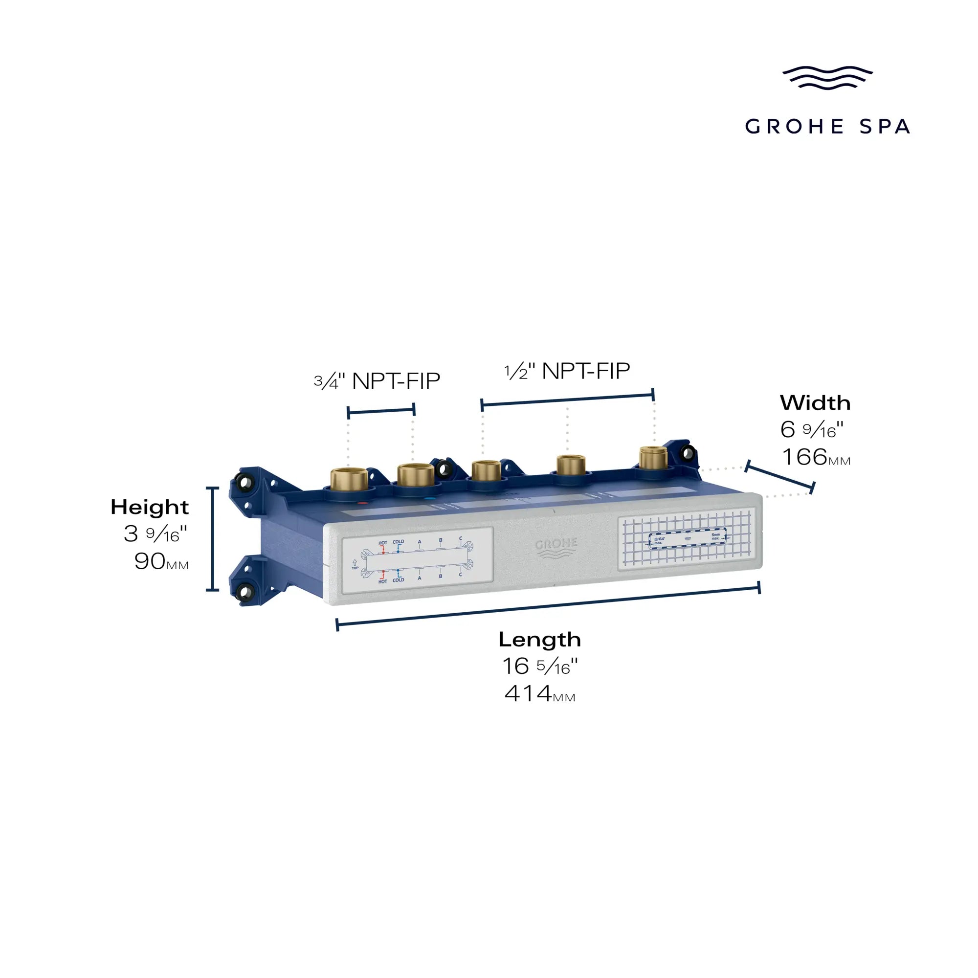 Grohtherm Aqua Tiles 3 Outlet Thermostatic Valve // NO FINISH // 283282_GROHE_AquaTiles_Infographic_1071790000_0001_April2026_0_CDNwebp.webp