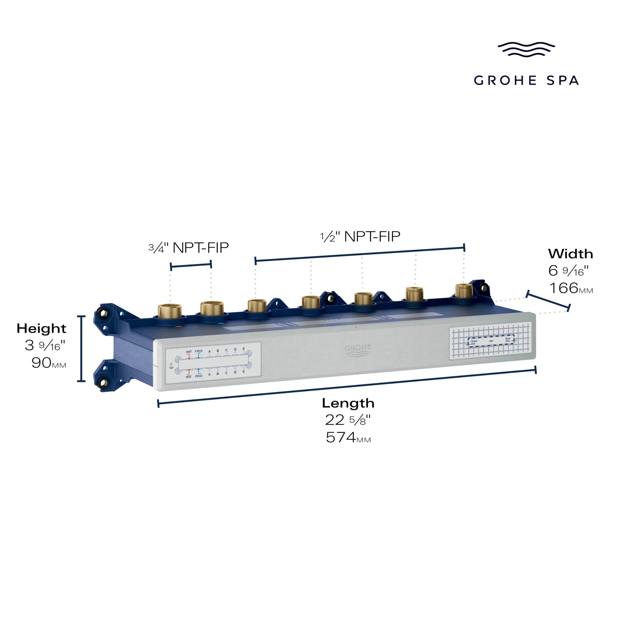 Grohtherm Aqua Tiles 5 Outlet Thermostatic Valve // NO FINISH // 283287_GROHE_AquaTiles_Infographic_1071820000_0001_April2026_0_CDNwebp.webp