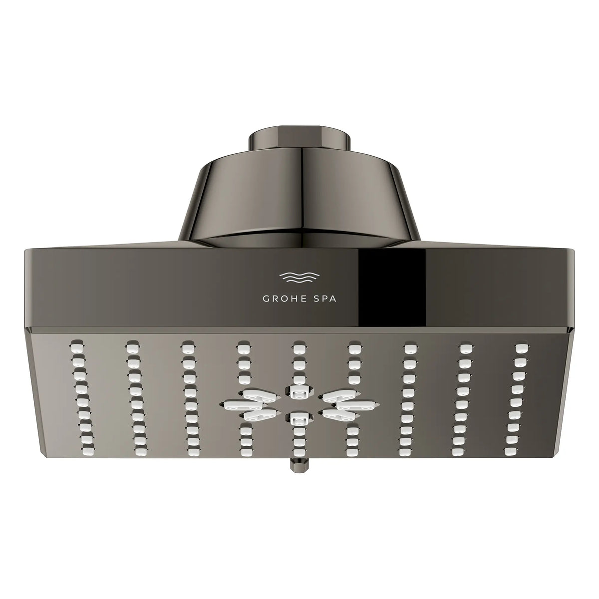 Rainshower Aqua Multi Spray 5 1/2" Square Shower Head with AquaBooster 1.75 GPM (6.6 L/min) // HARD GRAPHITE // 283609_Aquabooster_SiloFront_111672A000_111673A000_001_01_0001_April2026_0_CDNwebp.webp