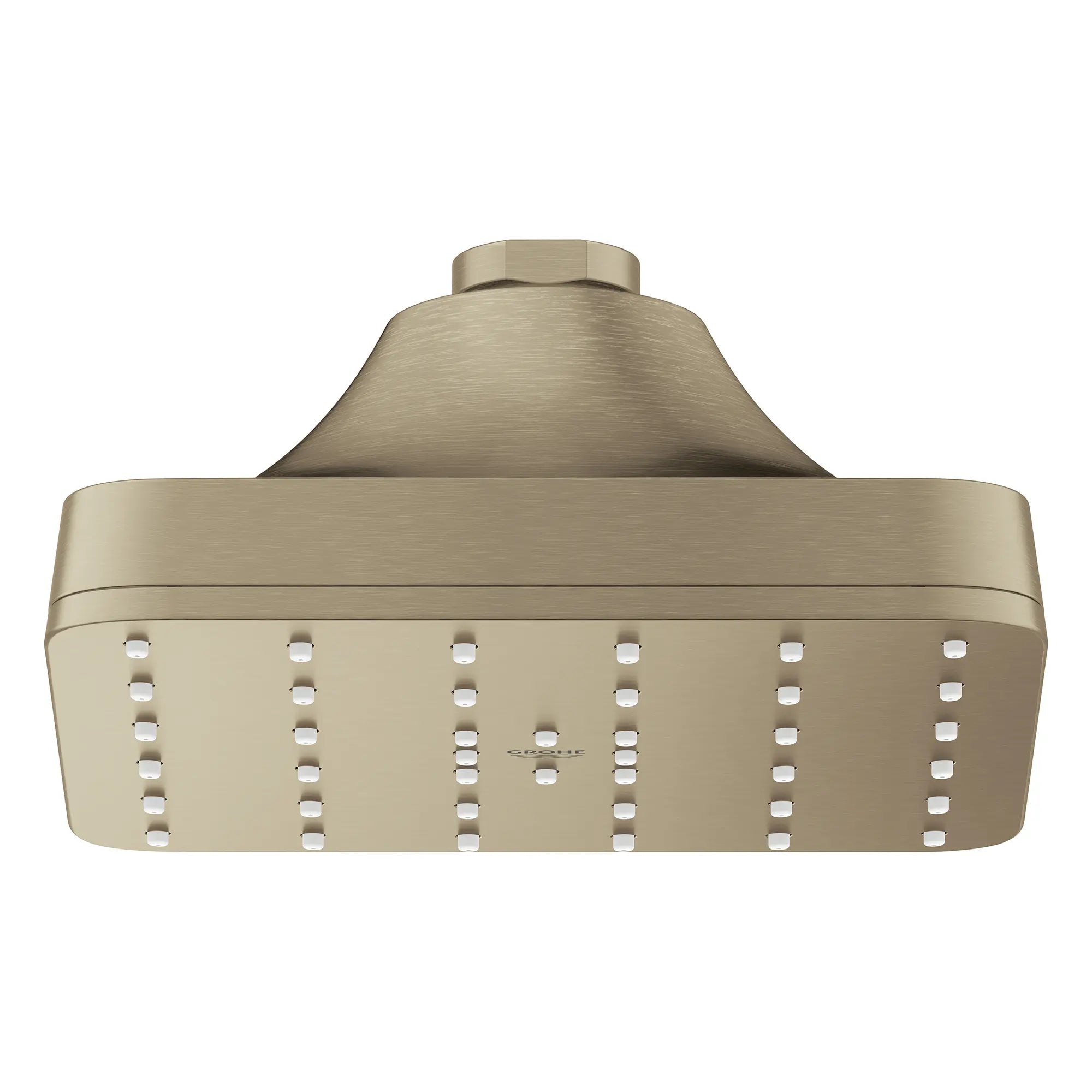 Euphoria 140 with AquaBooster Square Single Spray Shower Head 1.75 GPM (6.6L/min) // BRUSHED NICKEL INFINITYFINISH // 283624_Aquabooster_SiloFront_111718EN00_001_01_0001_April2026_0_CDNwebp.webp