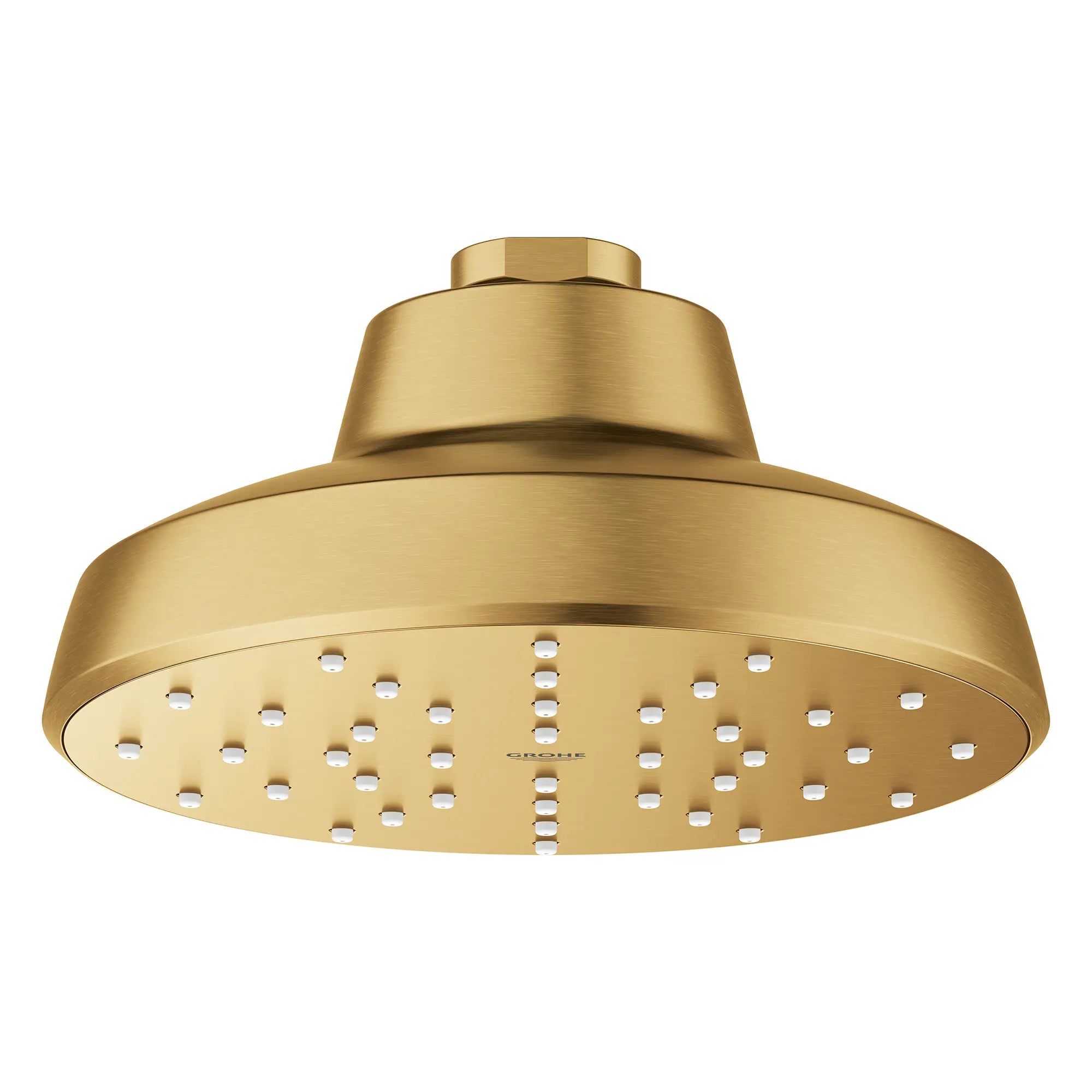 Tempesta 140 with AquaBooster Round Single Spray Shower Head 1.75 GPM (6.6L/min) // BRUSHED COOL SUNRISE // 283630_Aquabooster_SiloFront_111727GN00_0001_April2026_0_CDNwebp.webp