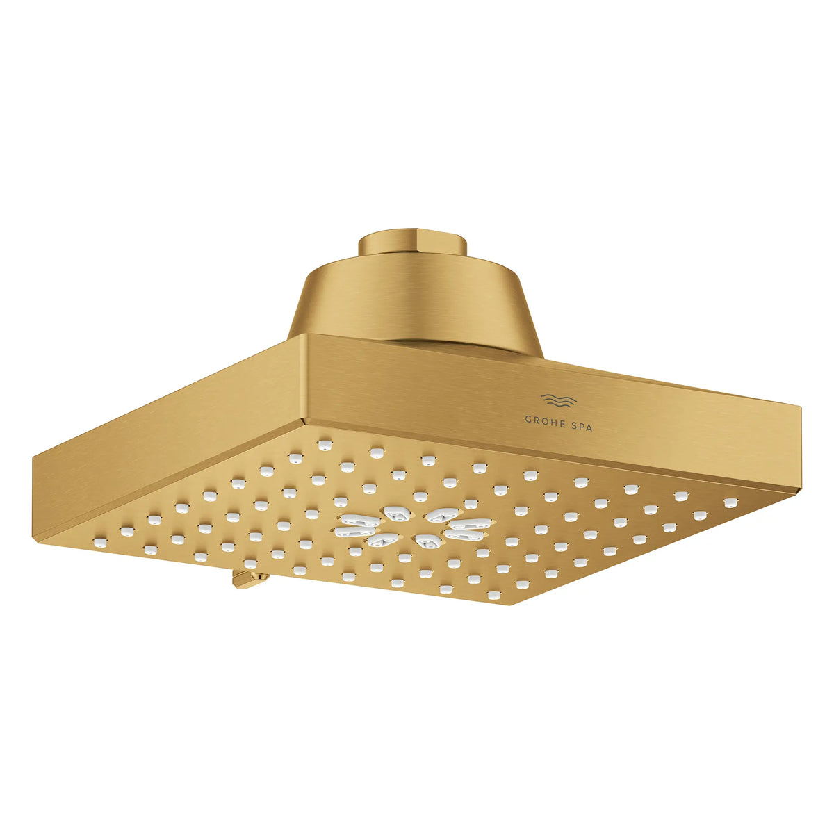 Rainshower Aqua Multi Spray 5 1/2" Square Showerhead with AquaBooster 2.5 GPM (9.5 L/min) // BRUSHED COOL SUNRISE // 283695_Aquabooster_SiloOther_111672GN00_111673GN00_008_01_0001_April2026_0_CDNwebp.webp