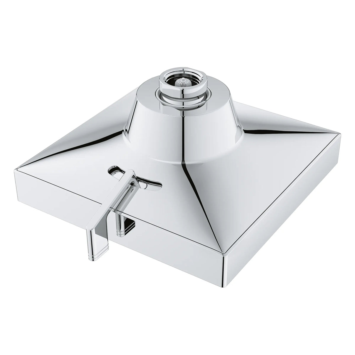 Rainshower Aqua Multi Spray 5 1/2" Square Showerhead with AquaBooster 2.5 GPM (9.5 L/min) // GROHE STARLIGHT CHROME // 283750_Aquabooster_SiloOther_1116720000_1116730000_0001_April2026_0_CDNwebp.webp
