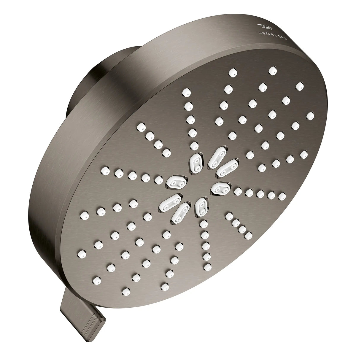 Rainshower Aqua 140 Multi Spray 5 1/2" Shower Head with AquaBooster 1.75 GPM (6.6 L/min) // BRUSHED HARD GRAPHITE // 283785_Aquabooster_SiloRight_111611AL00_111659AL00_0001_April2026_0_CDNwebp.webp