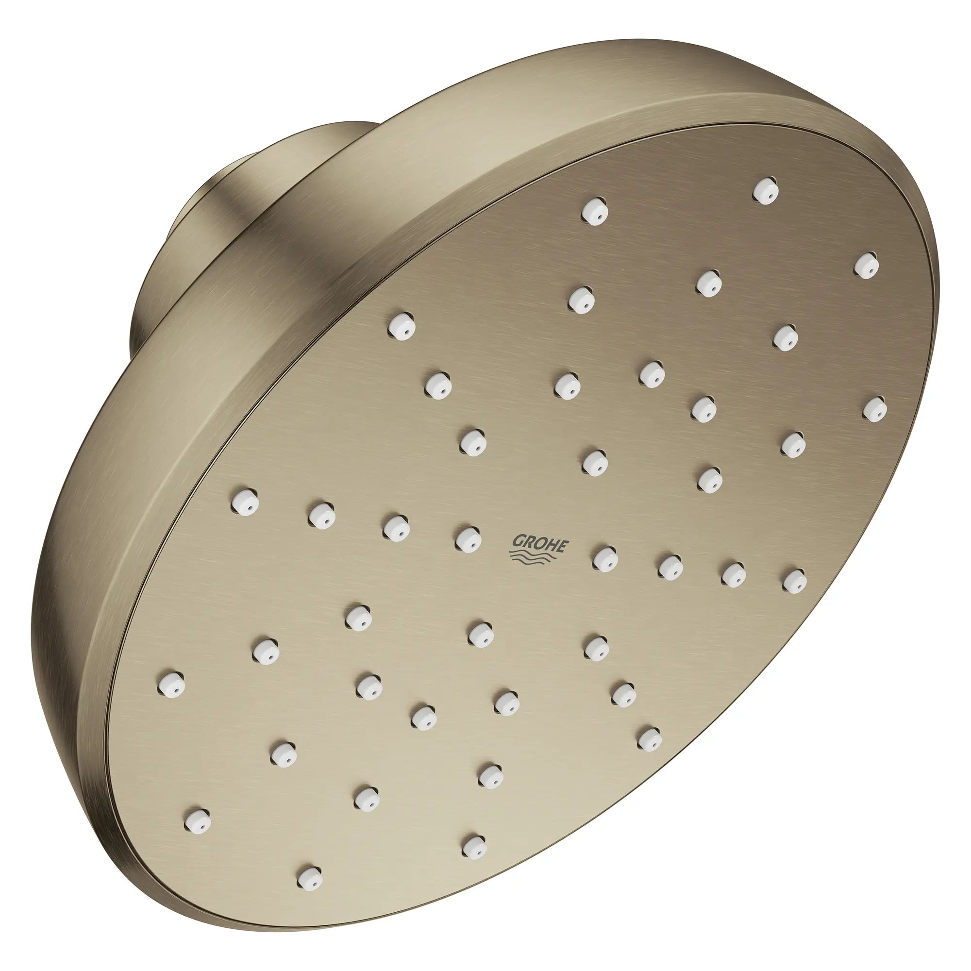 Tempesta 140 with AquaBooster Round Single Spray Shower Head 1.75 GPM (6.6L/min) // BRUSHED NICKEL INFINITYFINISH // 283826_Aquabooster_SiloRight_111727EN00_0001_April2026_0_CDNwebp.webp