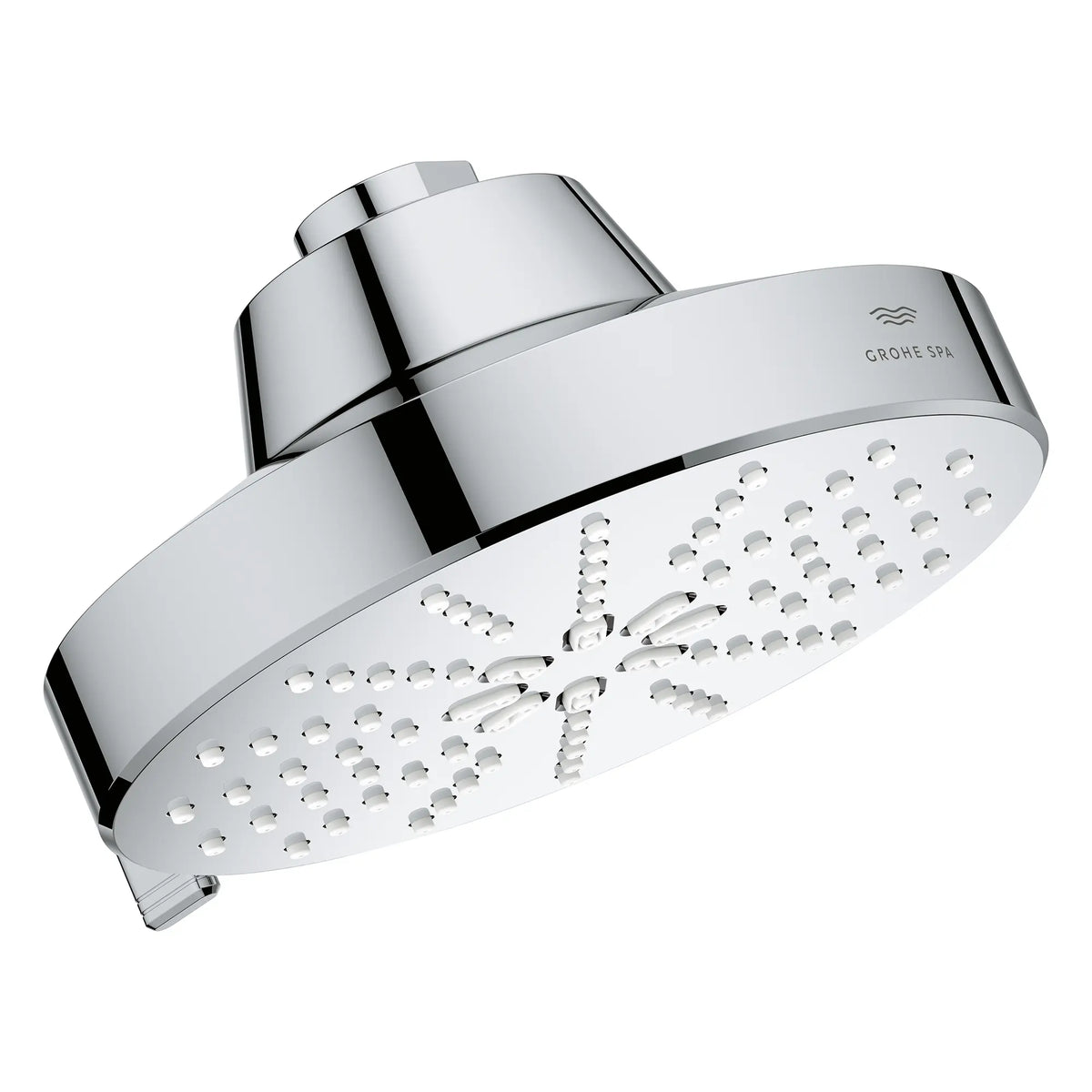 Rainshower Aqua 140 Multi Spray 5 1/2" Shower Head with AquaBooster 1.75 GPM (6.6 L/min) // GROHE STARLIGHT CHROME // 283842_Aquabooster_SiloRight_1116110000_1116590000_0001_April2026_0_CDNwebp.webp
