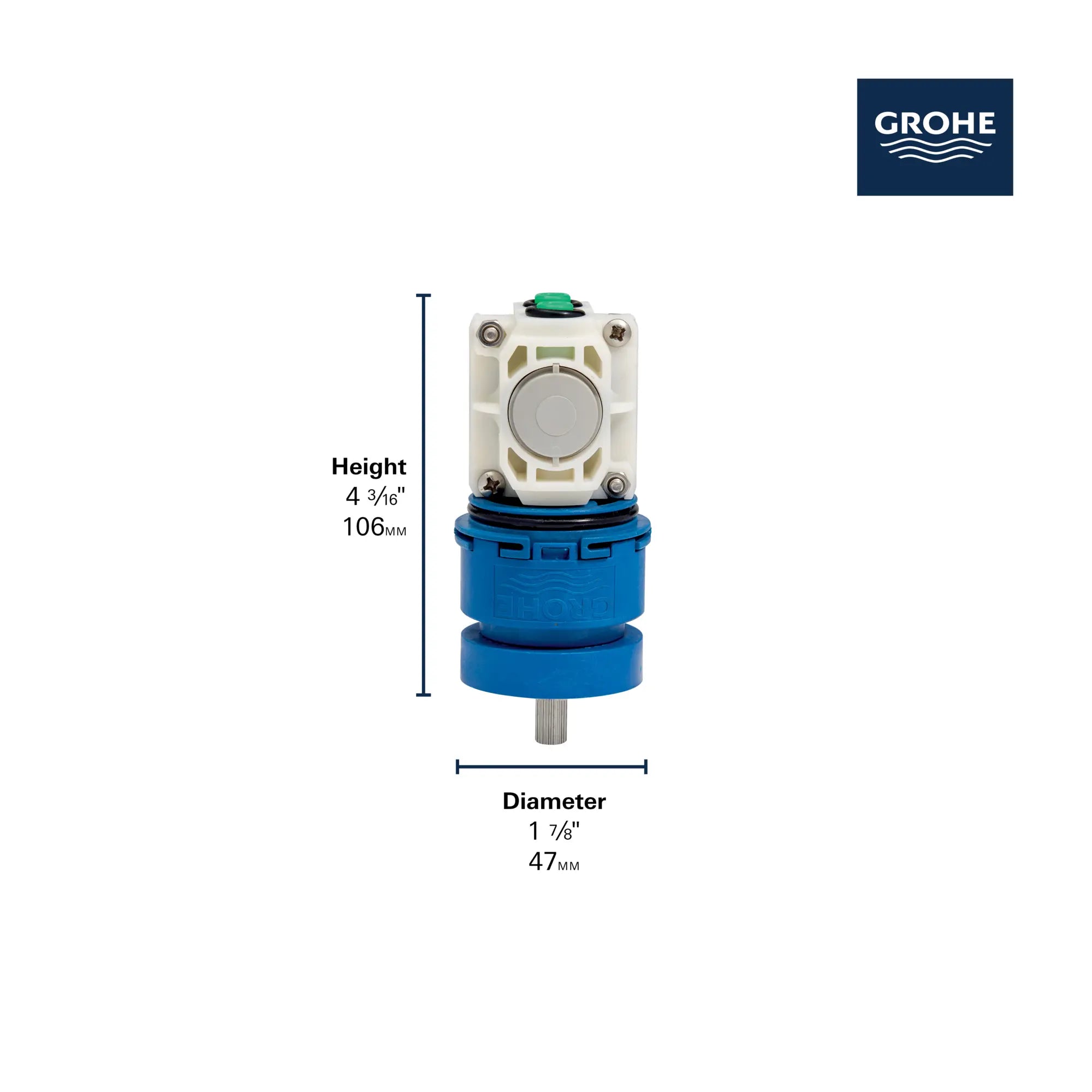 Pressure Balance Cartridge // GROHE STARLIGHT CHROME // 284050_ReplacePart_Infographic_47995000_0001_JAN2026_0_CDNwebp.webp