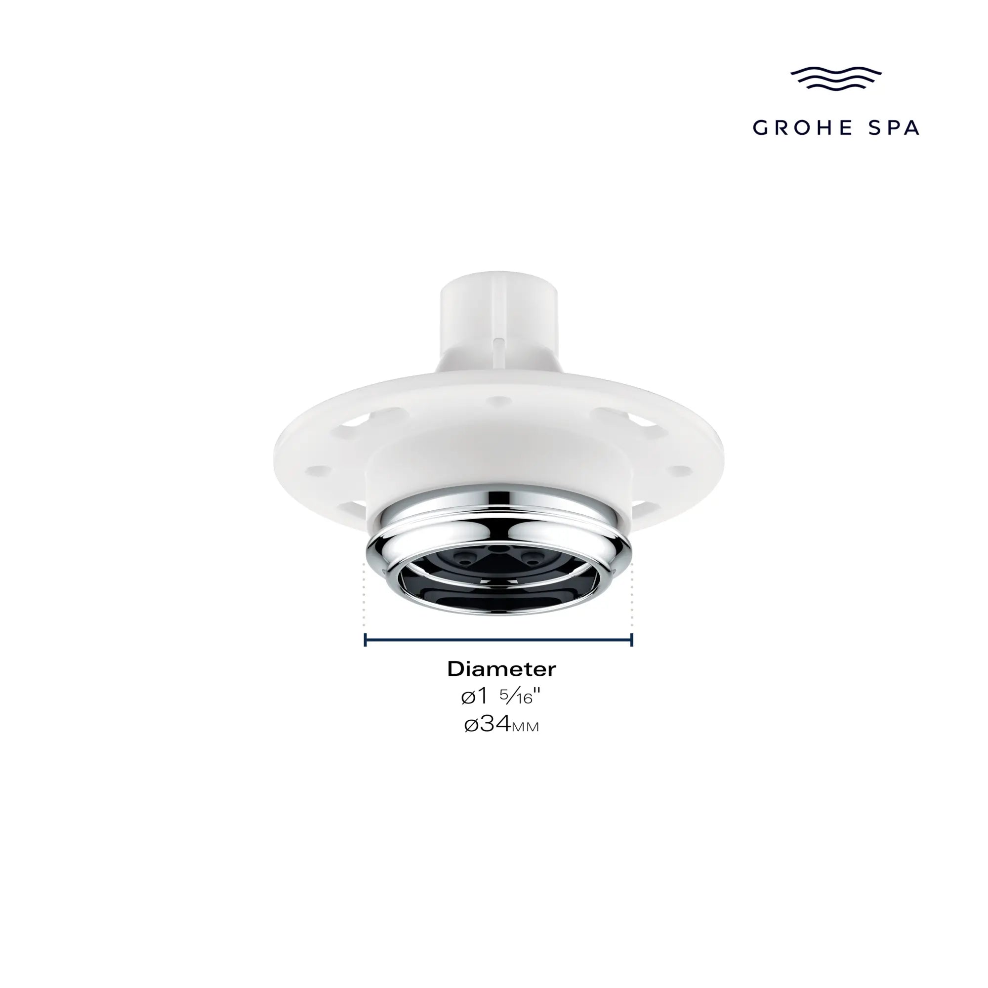 Rainshower Aqua Tiles Mist Nozzle  0.2 GPM (0.76L/min) // BRUSHED COOL SUNRISE // 284185_GROHE_AquaTiles_Infographic_1049890000_0001_April2026_0_CDNwebp.webp