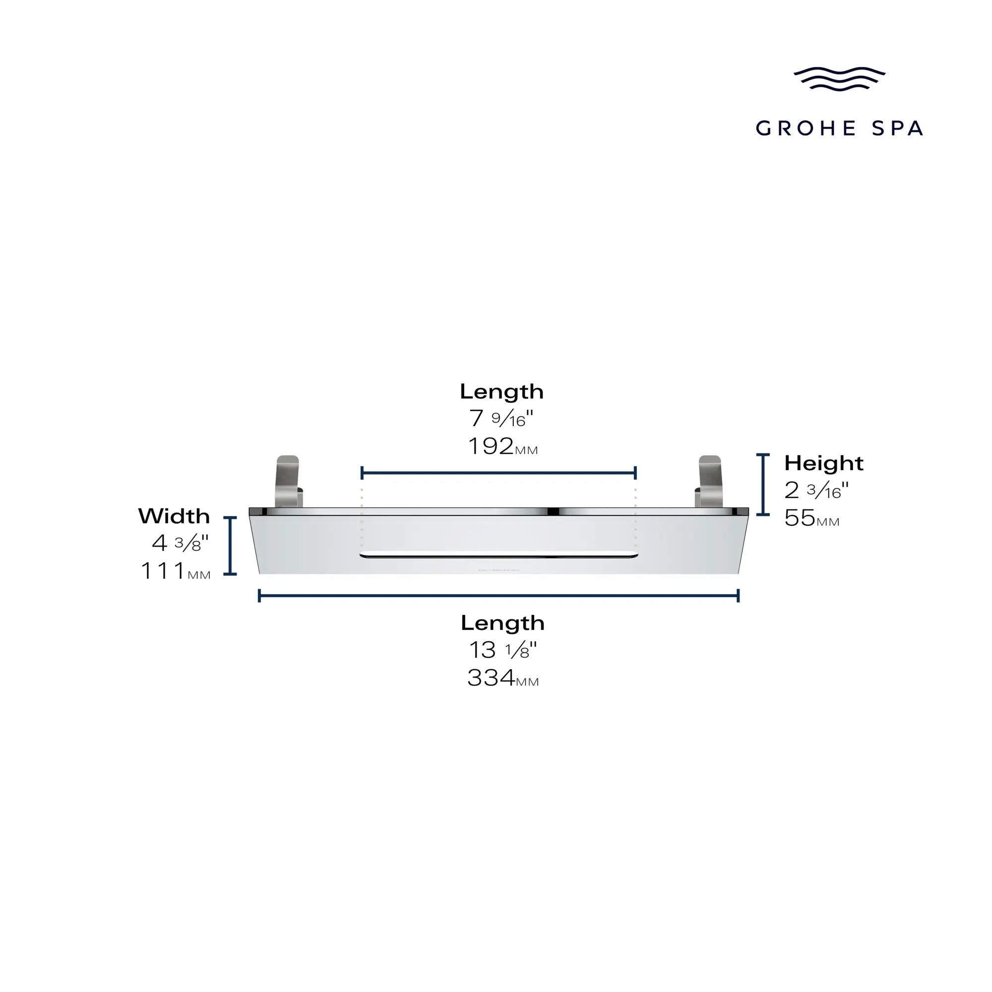 Rainshower Aqua Tiles Cascade Trim Plate 1.75 GPM (6.6 L/min) // BRUSHED COOL SUNRISE // 284191_GROHE_AquaTiles_Infographic_1050930000_0001_April2026_0_CDNwebp.webp