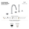 [105350A000] Atrio Private Collection 5-Hole 2-Handle Deckmount Tub Filler with Knob Handles with 1.75 GPM Hand Shower - Hard Graphite