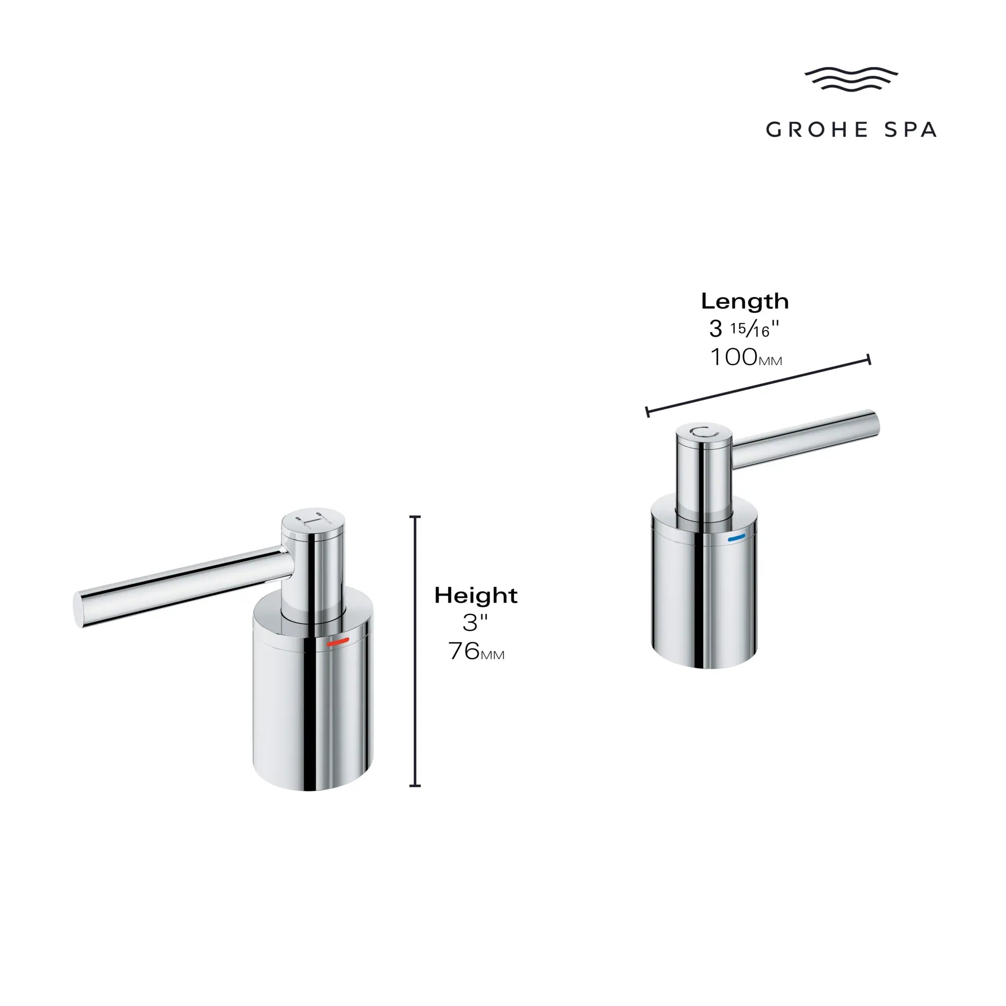 Atrio Lever Handles for Roman Tub Faucet (Pair) // MATTE BLACK // 284733_Atrio_Infographic_14218_0001_APR2026_0_CDNwebp.webp