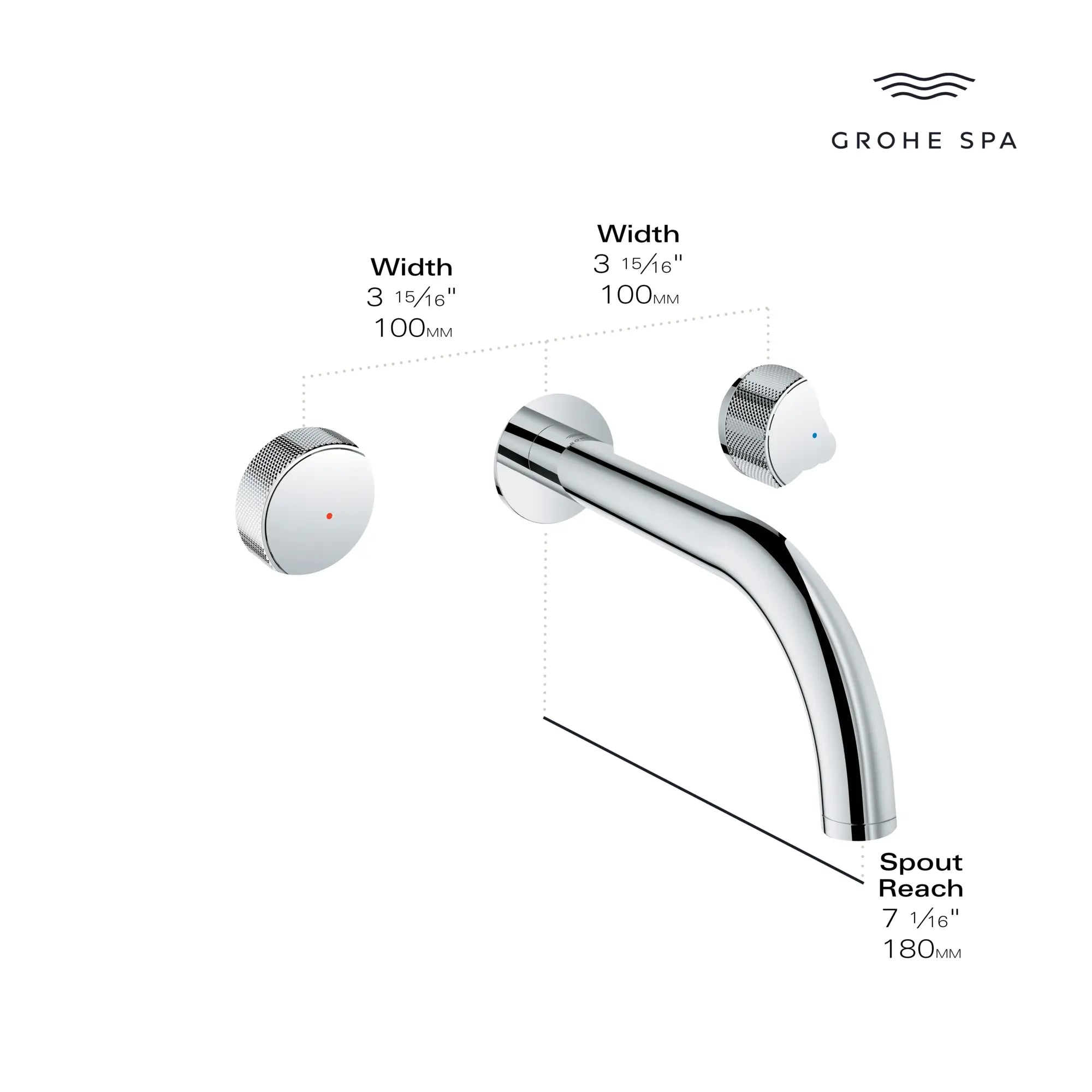 Atrio Private Collection 2-Handle Wall Mount Faucet, Knob Handles, 1.2 GPM (4.5L.min) // BRUSHED WARM SUNSET // 284750_AtrioPC_Infographic_105364_0001_MAY2026_0_CDNwebp.webp