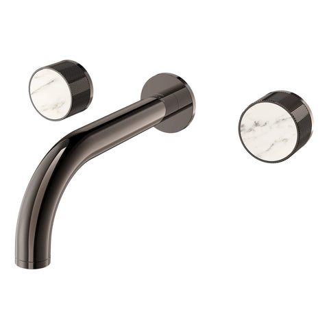 Atrio Private Collection 2-Handle Wall Mount Faucet, Knob Handles, 1.2 GPM (4.5L.min) - Hard Graphite
