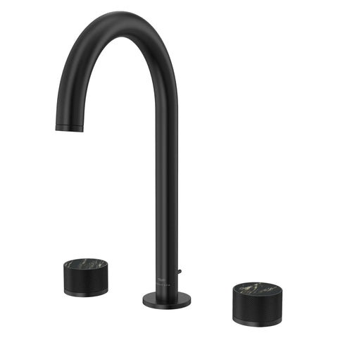 Atrio Private Collection 8-inch Widespread 2-Handle M-Size Bathroom Faucet with Knob Handles, 1.2 GPM (4.5 L/min) - Matte Black