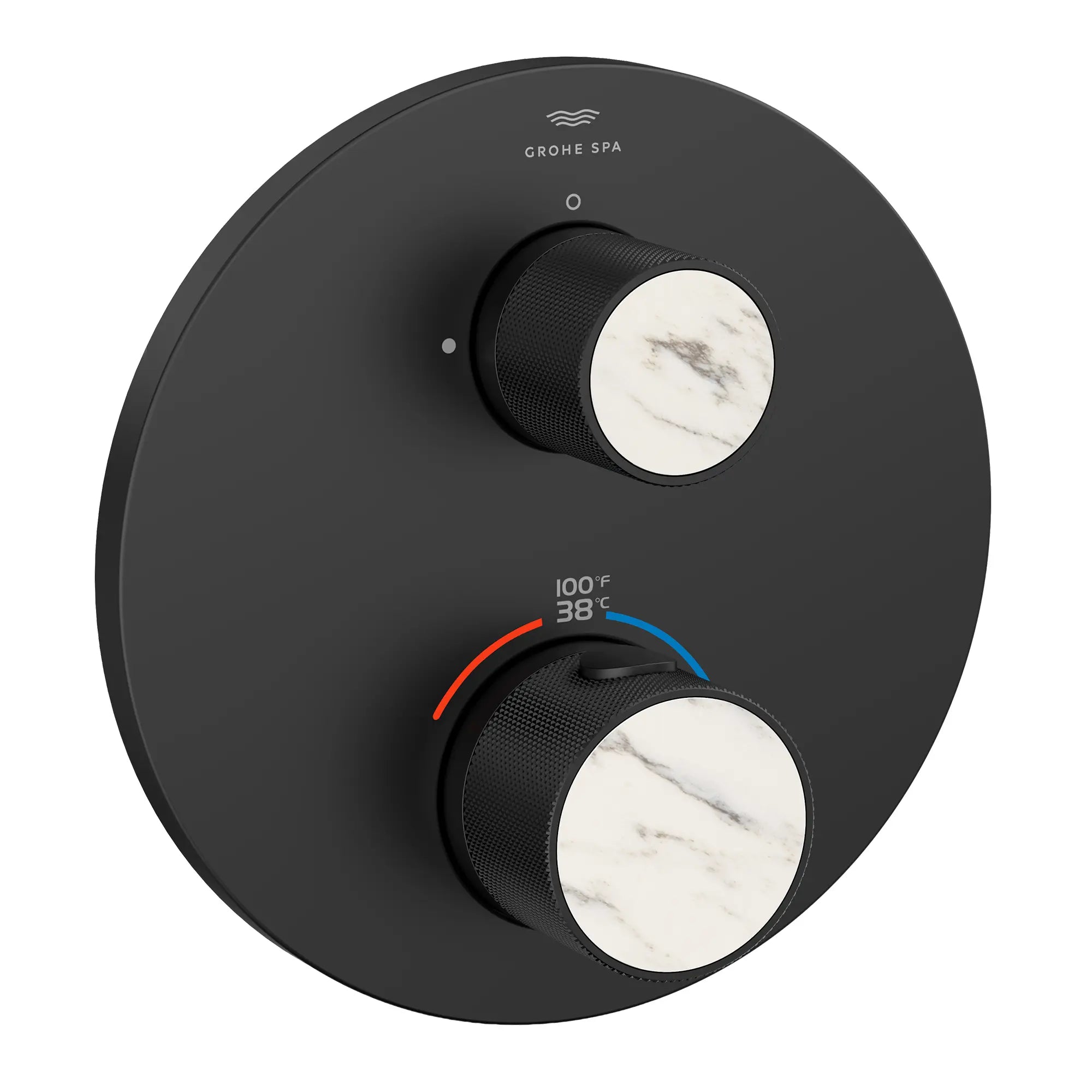Atrio Private Collection Dual Function 2-Handle Thermostatic Valve Trim with Control Module with Knob Handles // MATTE BLACK // 285372_Atrio_PC_SiloRight_1053662430_484662430_0001_APRIL2026_0_CDNwebp.webp