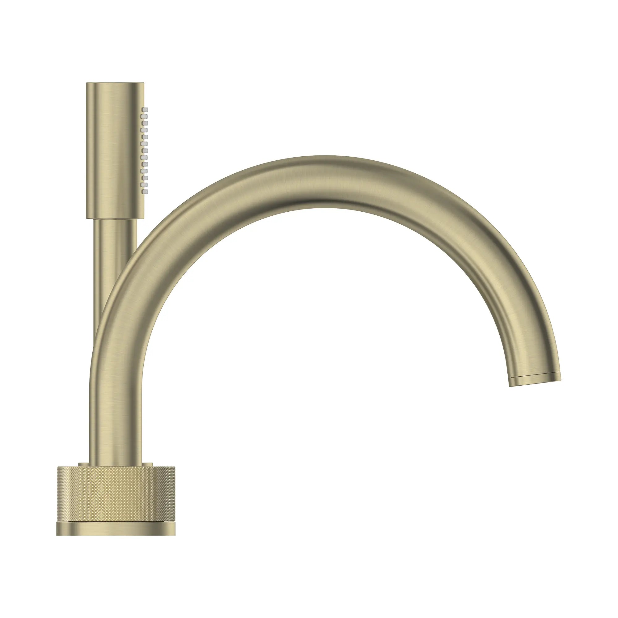 Atrio Private Collection 5-Hole 2-Handle Deckmount Tub Filler with Knob Handles with 1.75 GPM Hand Shower // BRUSHED NICKEL INFINITYFINISH // 285386_Atrio_PC_SiloSide_105350EN00_464632430_0001_APRIL2026_0_CDNwebp.webp