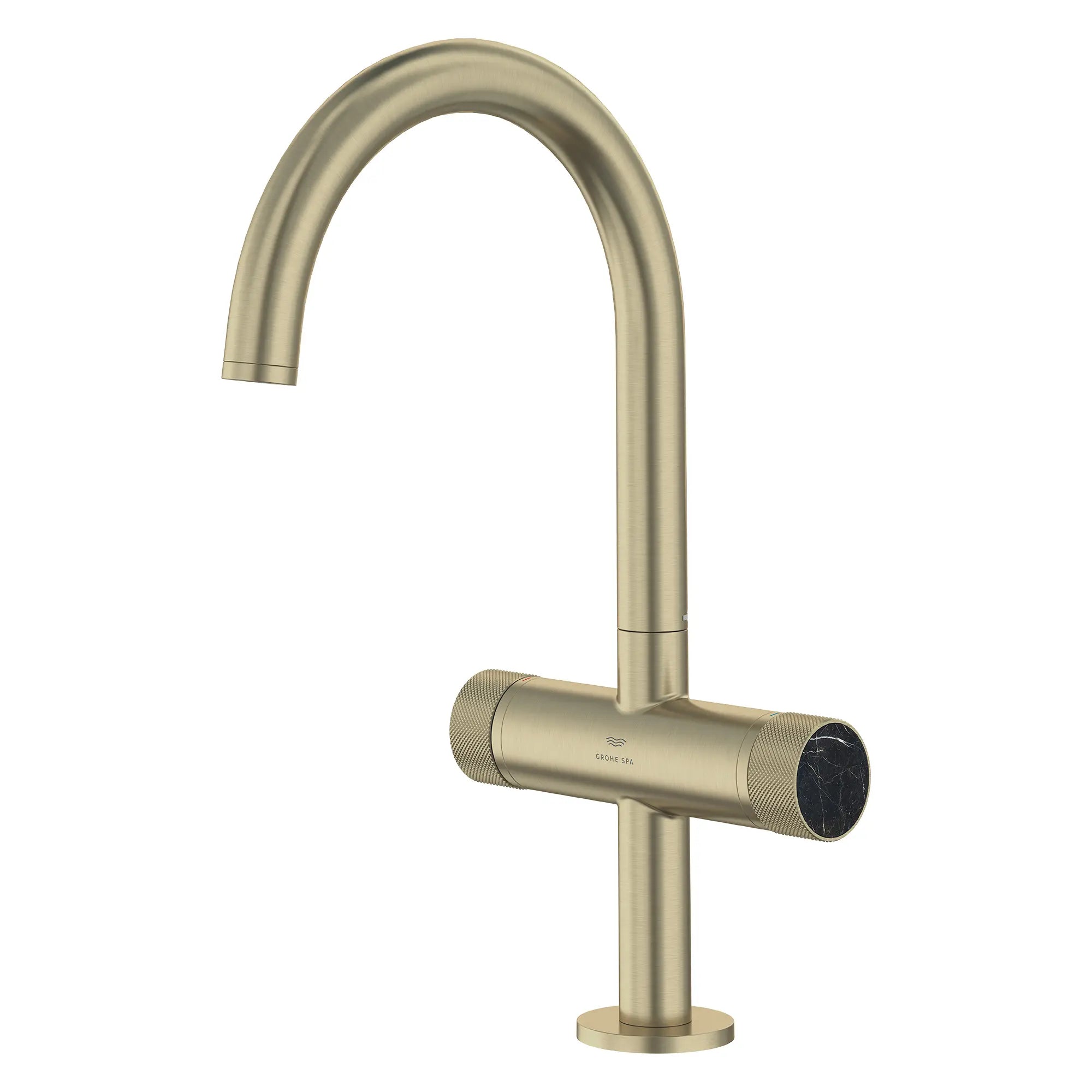 Atrio Private Collection Single Hole 8-Inch Widespread 2-Handle L-Size Bathroom Faucet with Knob Handles, 1.2 GPM (4.5 L/min) // BRUSHED NICKEL INFINITYFINISH // 285418_Atrio_SiloLeft_105337EN00_48457EN00_0001_MARCH2026_0_CDNwebp.webp