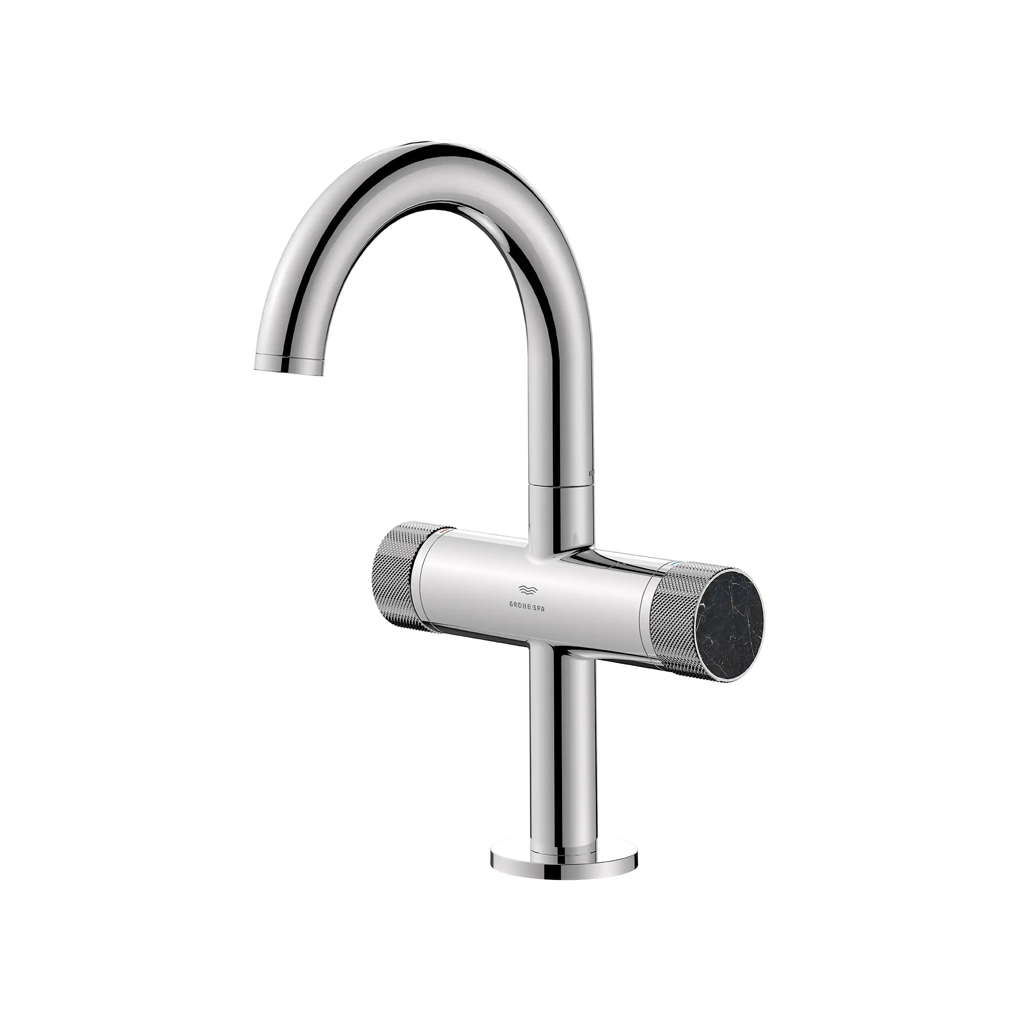 Atrio Private Collection Single Hole Two-Handle M-Size Bathroom Faucet with Knob Handles, 1.2 GPM (4.5 L/min) // GROHE STARLIGHT CHROME // 285432_Atrio_SiloLeft_1053410000_484570000_0001_MARCH2026_0_CDNwebp.webp