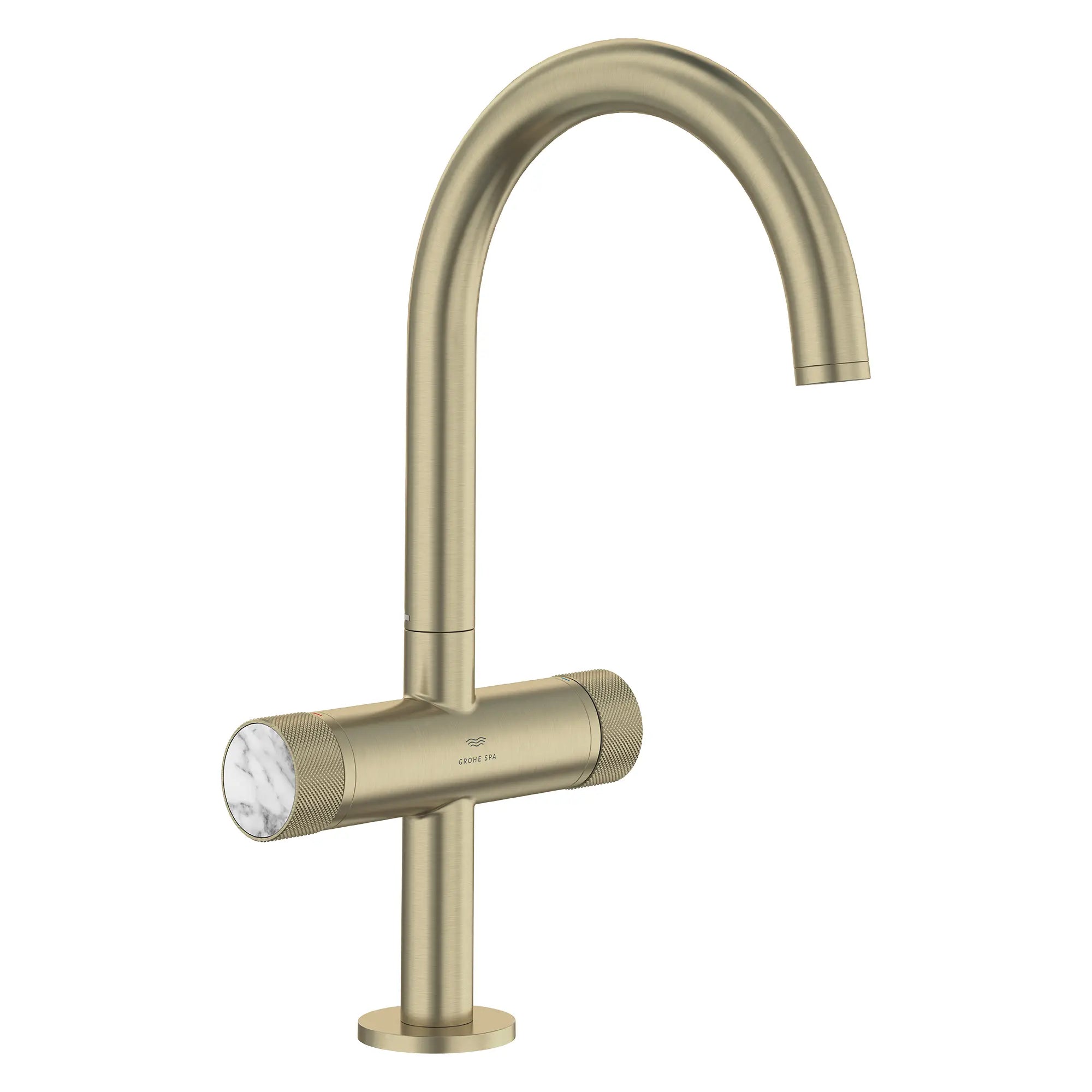 Atrio Private Collection Single Hole 8-Inch Widespread 2-Handle L-Size Bathroom Faucet with Knob Handles, 1.2 GPM (4.5 L/min) // BRUSHED NICKEL INFINITYFINISH // 285439_Atrio_SiloRight_105337EN00_48456EN00_0001_MARCH2026_0_CDNwebp.webp
