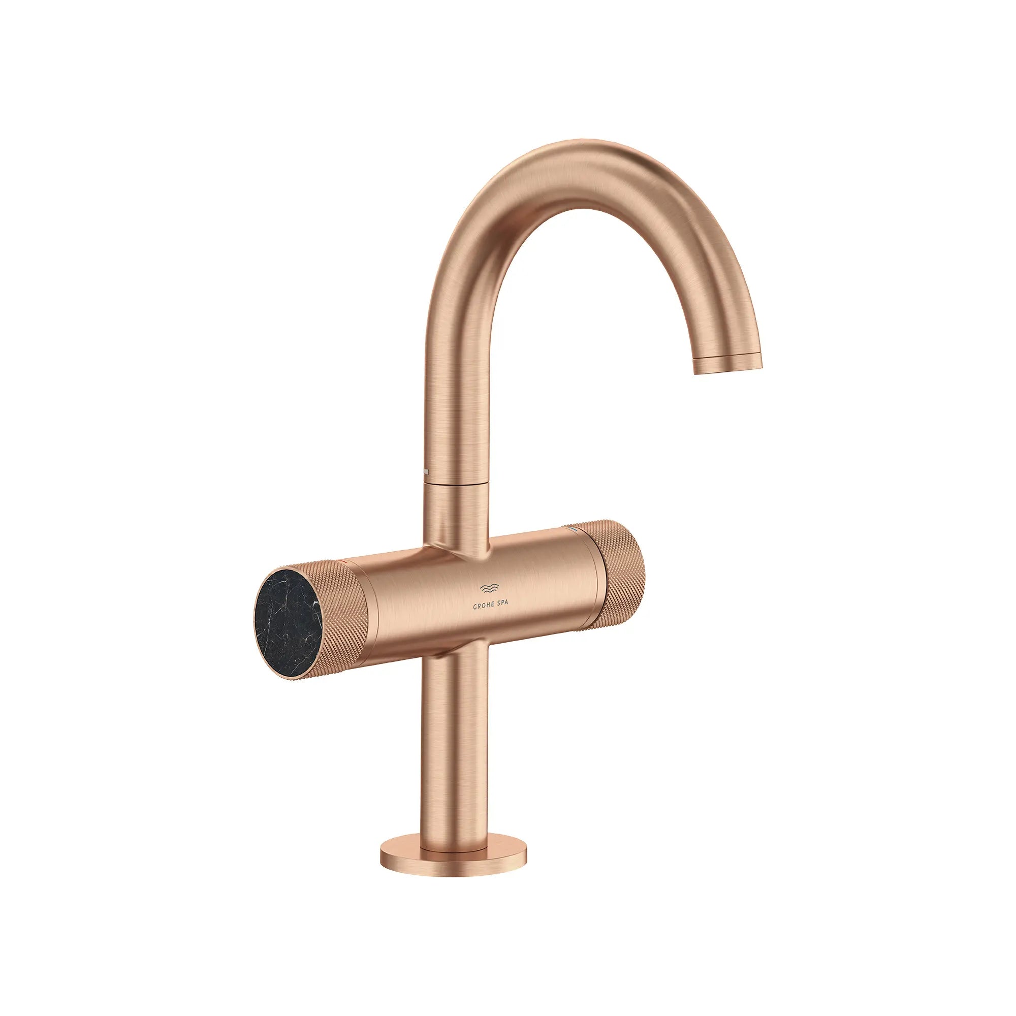 Atrio Private Collection Single Hole Two-Handle M-Size Bathroom Faucet with Knob Handles, 1.2 GPM (4.5 L/min) // BRUSHED WARM SUNSET // 285444_Atrio_SiloRight_105341DL00_48457DL00_0001_MARCH2026_0_CDNwebp.webp