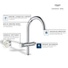 [105337A000] Atrio Private Collection Single Hole 8-Inch Widespread 2-Handle L-Size Bathroom Faucet with Knob Handles, 1.2 GPM (4.5 L/min) - Hard Graphite
