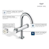 [1053410000] Atrio Private Collection Single Hole Two-Handle M-Size Bathroom Faucet with Knob Handles, 1.2 GPM (4.5 L/min) - GROHE StarLight Chrome