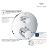 [1053660000] Atrio Private Collection Dual Function 2-Handle Thermostatic Valve Trim with Control Module with Knob Handles - GROHE StarLight Chrome