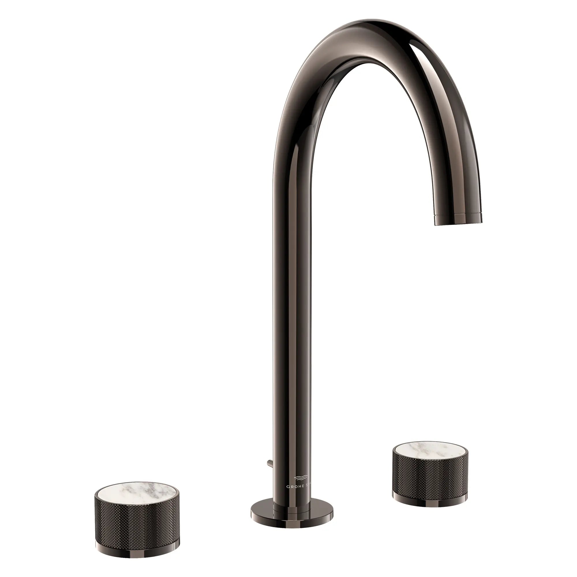 Atrio Private Collection 8-inch Widespread 2-Handle M-Size Bathroom Faucet with Knob Handles, 1.2 GPM (4.5 L/min) // HARD GRAPHITE // 286499_Atrio_PC_SiloRight_105339A000_48460_0001_APRIL2026_0_CDNwebp.webp