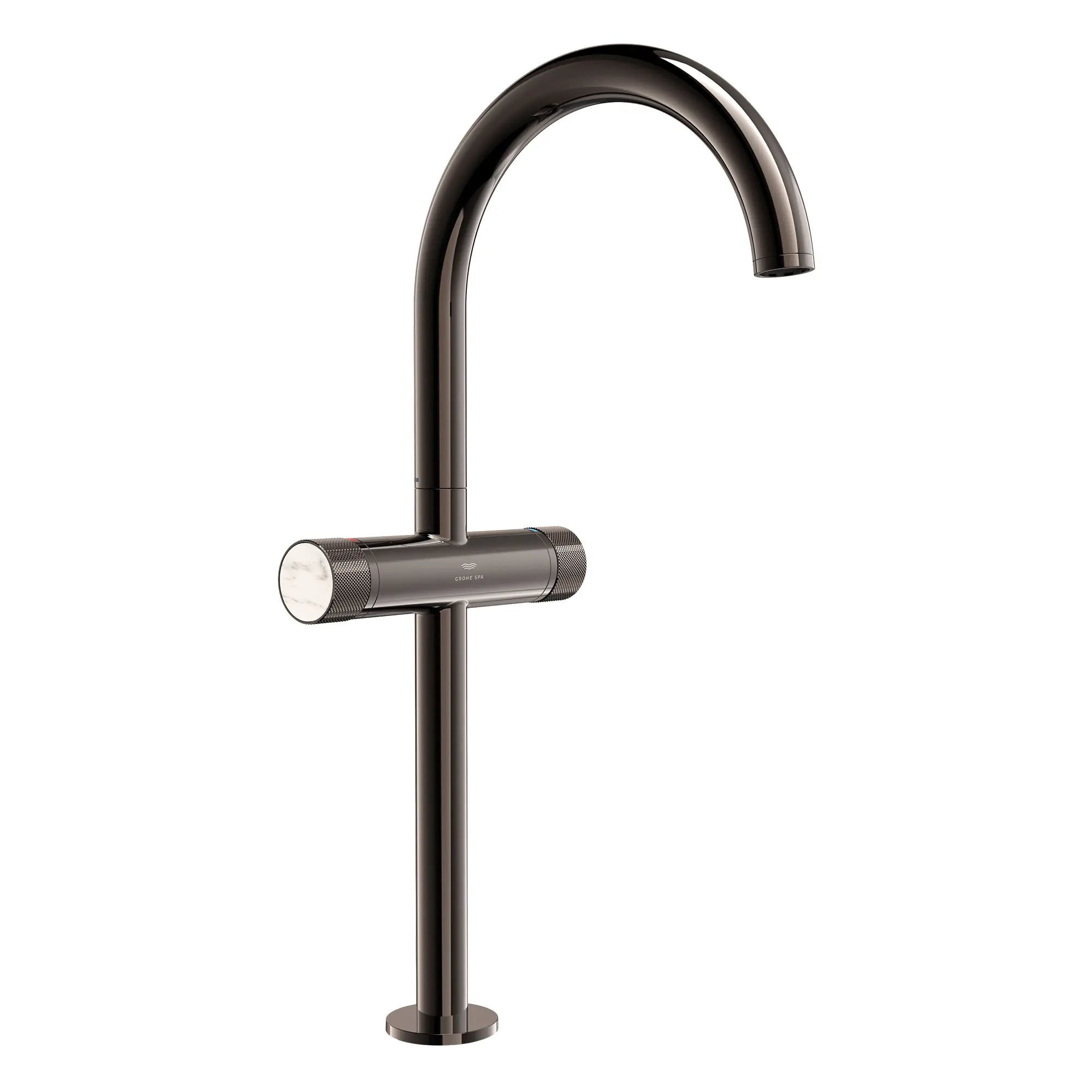 Atrio Private Collection Single Hole Two-Handle Vessel Sink Faucet with Knob Handles, 1.2 GPM (4.5 L/min) // HARD GRAPHITE // 286502_Atrio_PC_SiloRight_105342A000_48456_0001_APRIL2026_0_CDNwebp.webp
