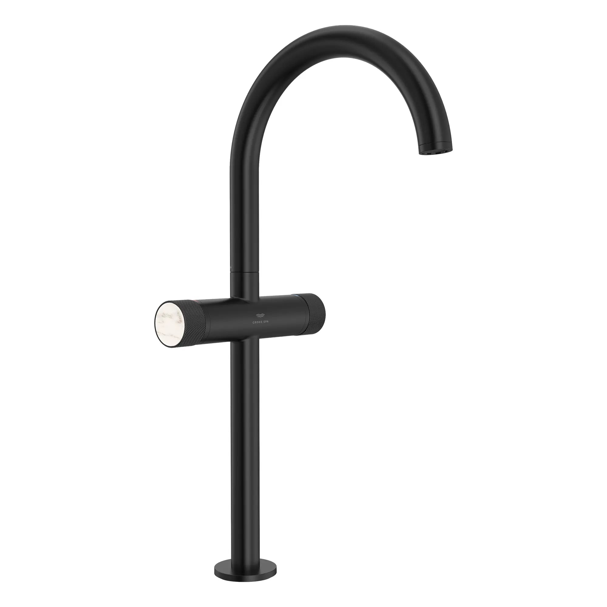 Atrio Private Collection Single Hole Two-Handle Vessel Sink Faucet with Knob Handles, 1.2 GPM (4.5 L/min) // MATTE BLACK // 286549_Atrio_PC_SiloRight_1053422430_48456_0001_APRIL2026_0_CDNwebp.webp
