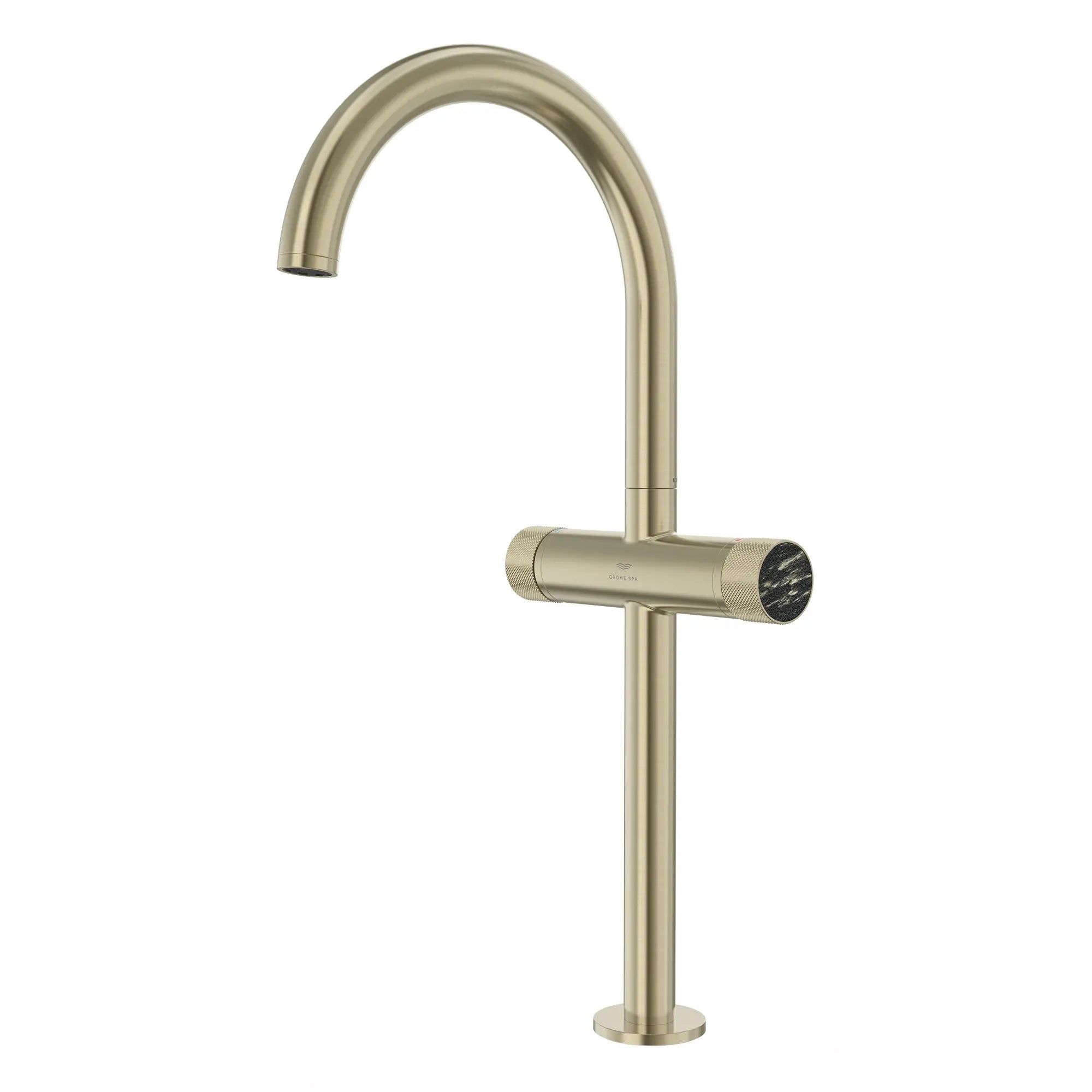 Atrio Private Collection Single Hole Two-Handle Vessel Sink Faucet with Knob Handles, 1.2 GPM (4.5 L/min) // BRUSHED NICKEL INFINITYFINISH // 286577_Atrio_PC_SiloLeft_105342EN00_48457_0001_APRIL2026_0_CDNwebp.webp